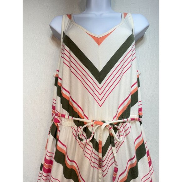 Old Navy Womens Sleeveless Chevron Striped Maxi Dress Size 1X Multicolor Summer - Picture 2 of 13